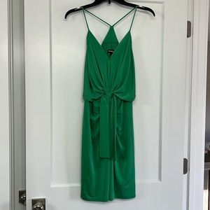 Express: Size S, Green Satin Dress.